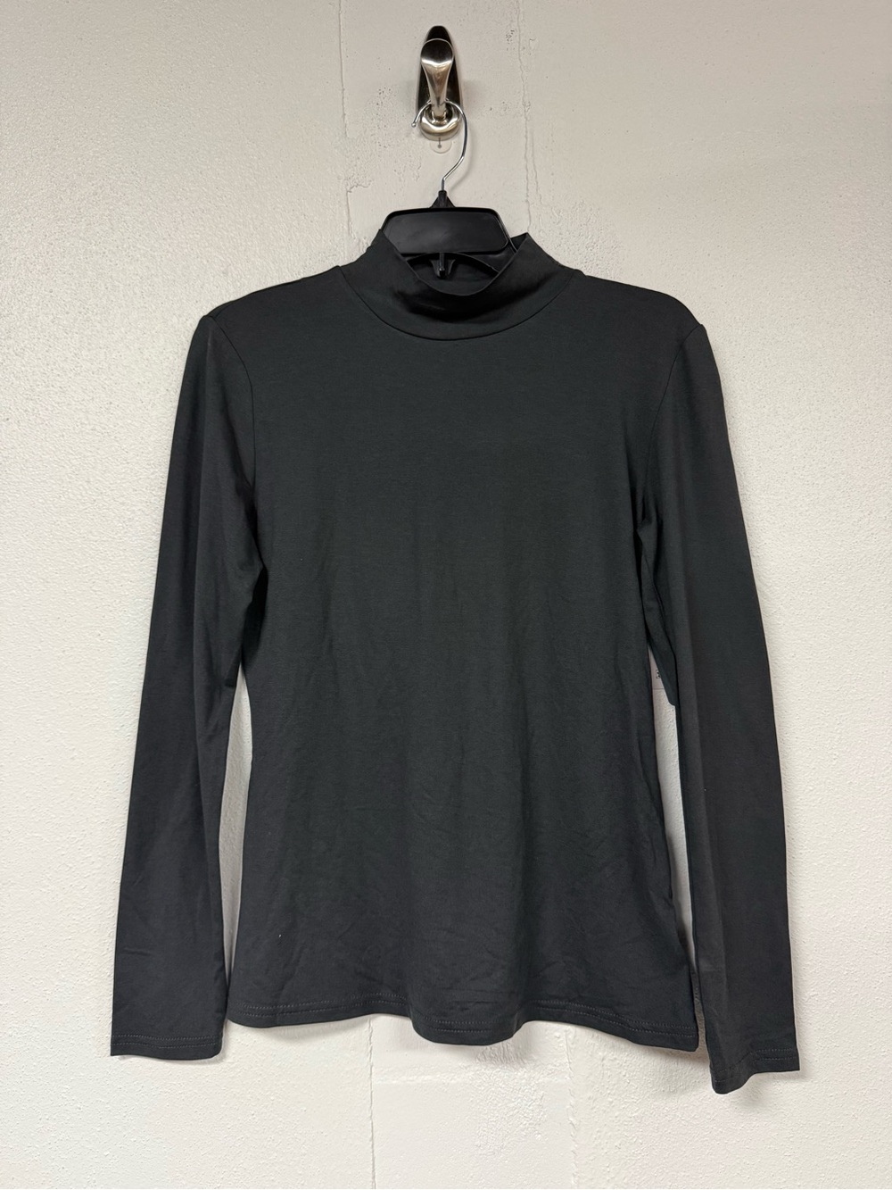 Bass Black Long-Sleeve Mock Neck Top